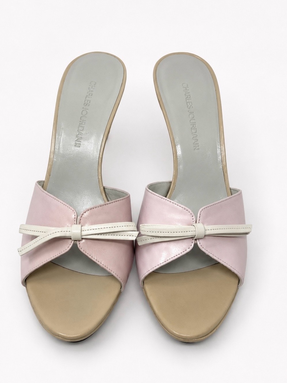 Vintage Y2K pink Bow Mules Charles Jordan - Picture 3 of 5